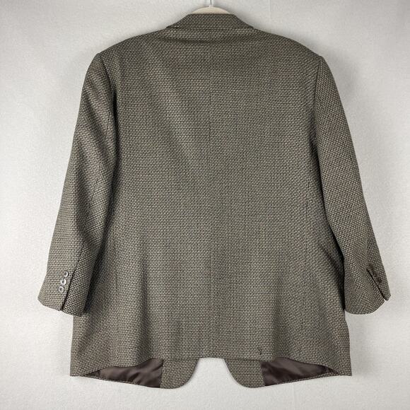 Andre Vachon Lambswool Blazer Sport Coat Mens 46S Brown 2 Button - Picture 14 of 16
